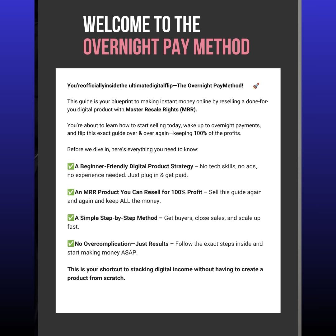 Learning while Earning: The Overnight Pay Method