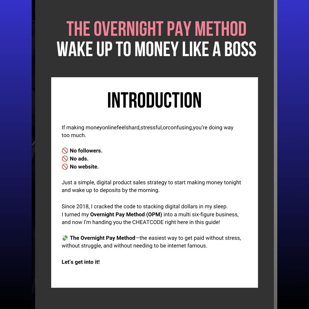 Learning while Earning: The Overnight Pay Method