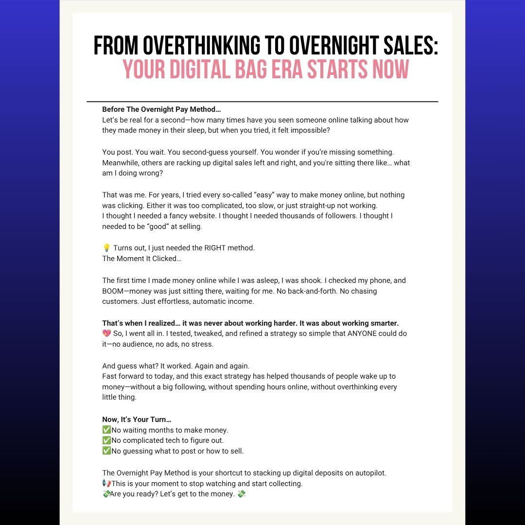 Learning while Earning: The Overnight Pay Method